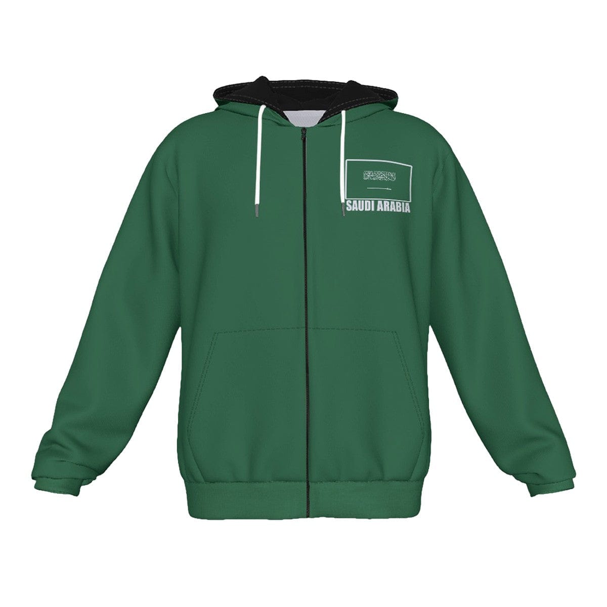 Saudi Arabia Unisex Football Fan Zip Hoodie Front