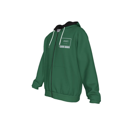 Saudi Arabia Unisex Football Fan Zip Hoodie Front Left