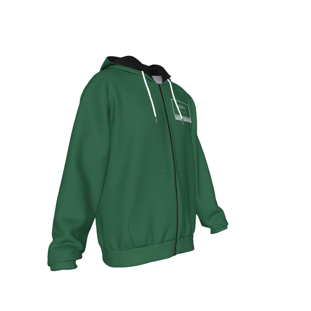 Saudi Arabia Unisex Football Fan Zip Hoodie Front Right