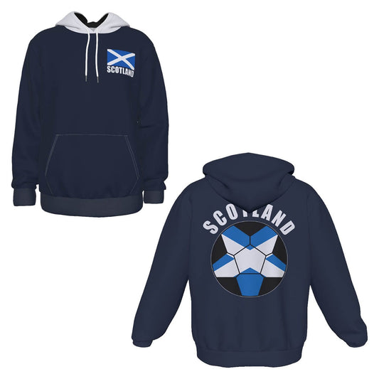 Scotland Unisex Football Fan Pullover Hoodie Front and Back