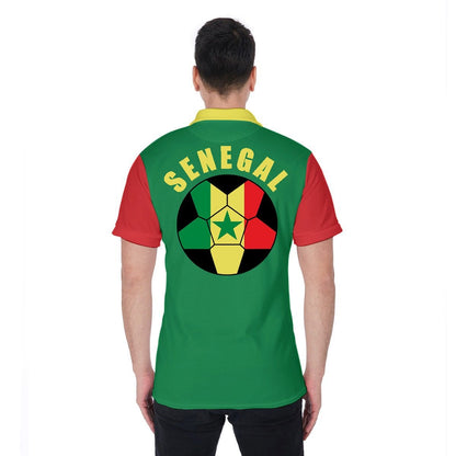 Senegal Unisex Football Fan Polo Shirt Back