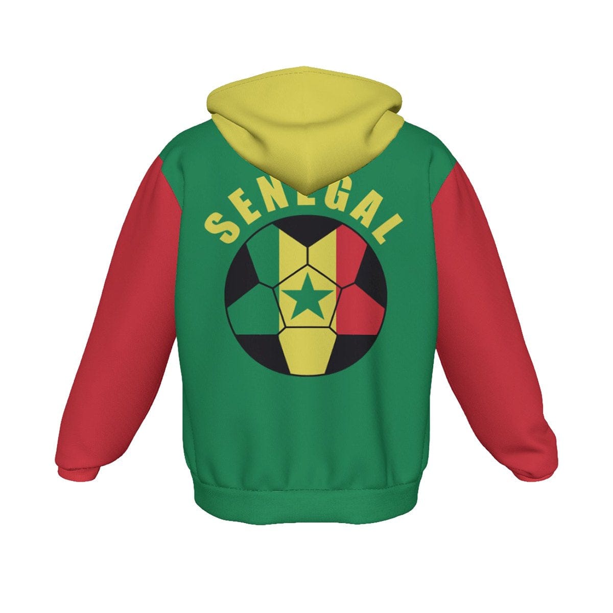 Senegal Unisex Football Fan Zip Hoodie Back