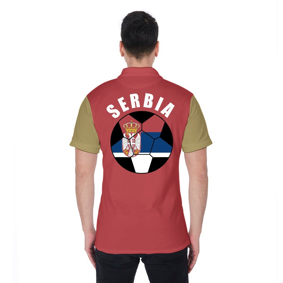 Serbia Unisex Football Fan Polo Shirt Back