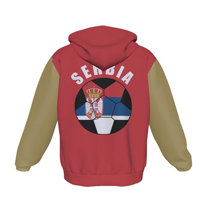 Serbia Unisex Football Fan Pullover Hoodie Back