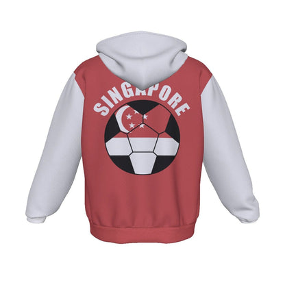 Singapore Unisex Football Fan Zip Hoodie Back