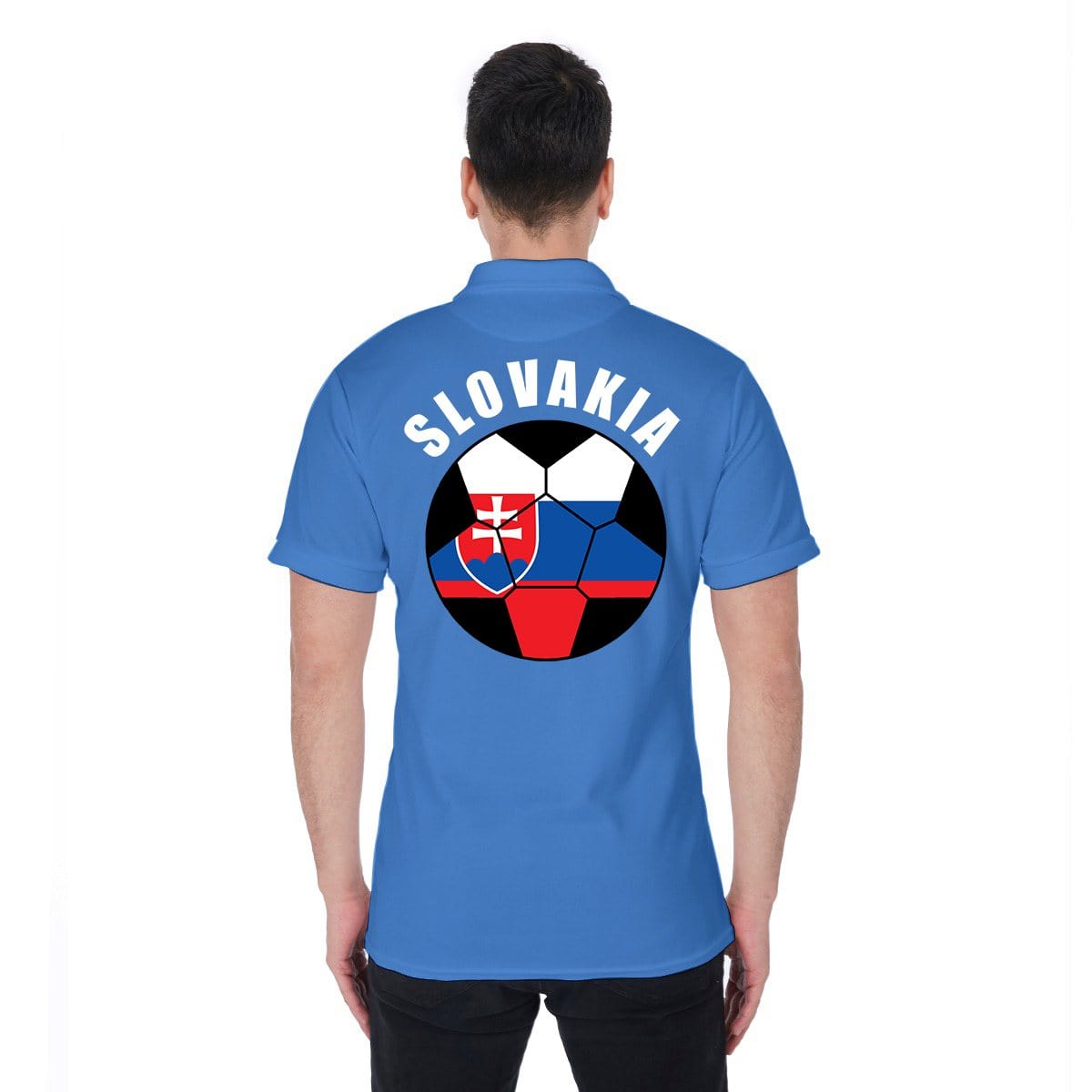 Slovakia Unisex Football Fan Polo Shirt Back