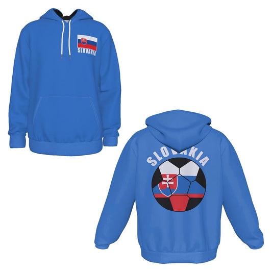 Slovakia Unisex Football Fan Pullover Hoodie Front and Back