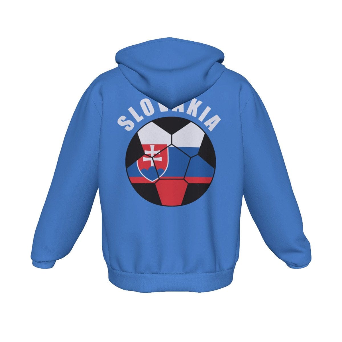 Slovakia Unisex Football Fan Zip Hoodie Back