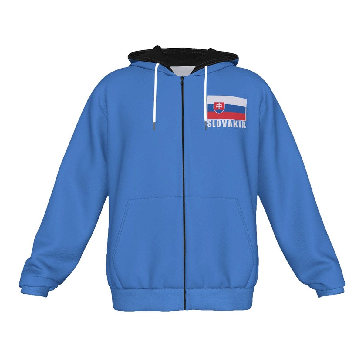 Slovakia Unisex Football Fan Zip Hoodie Front