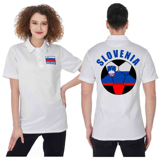 Slovenia Unisex Football Fan Polo Shirt Front and Back