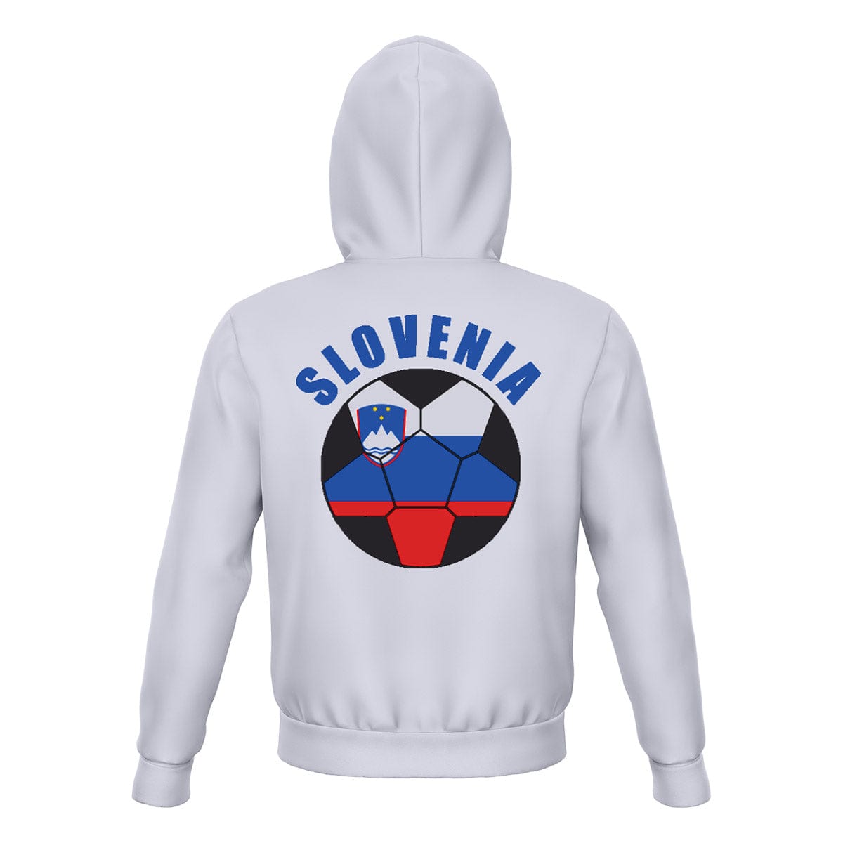 Slovenia Unisex Football Fan Pullover Hoodie Back with Hood Up