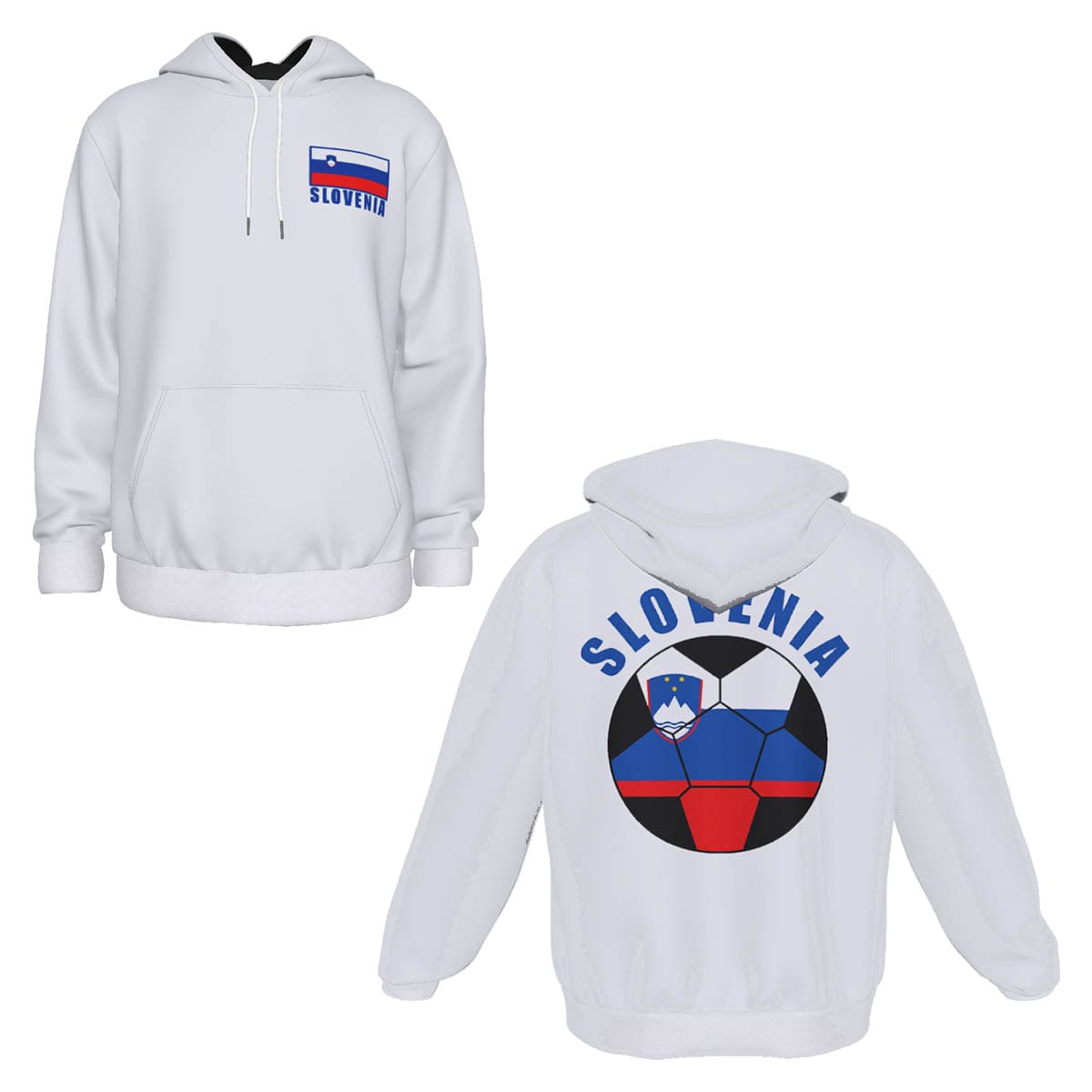 Slovenia Unisex Football Fan Pullover Hoodie Front and Back