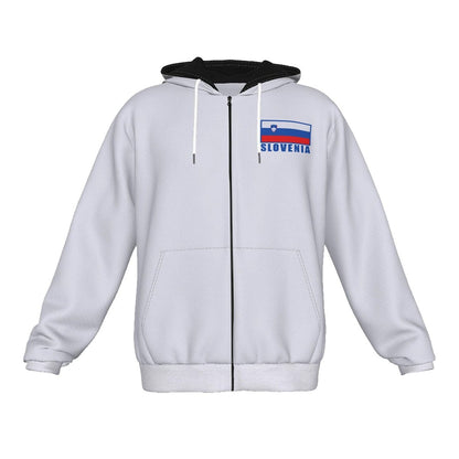 Slovenia Unisex Football Fan Zip Hoodie Front