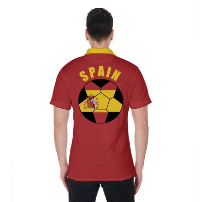 Spain Unisex Football Fan Polo Shirt Back