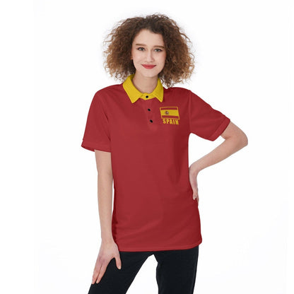 Spain Unisex Football Fan Polo Shirt Front