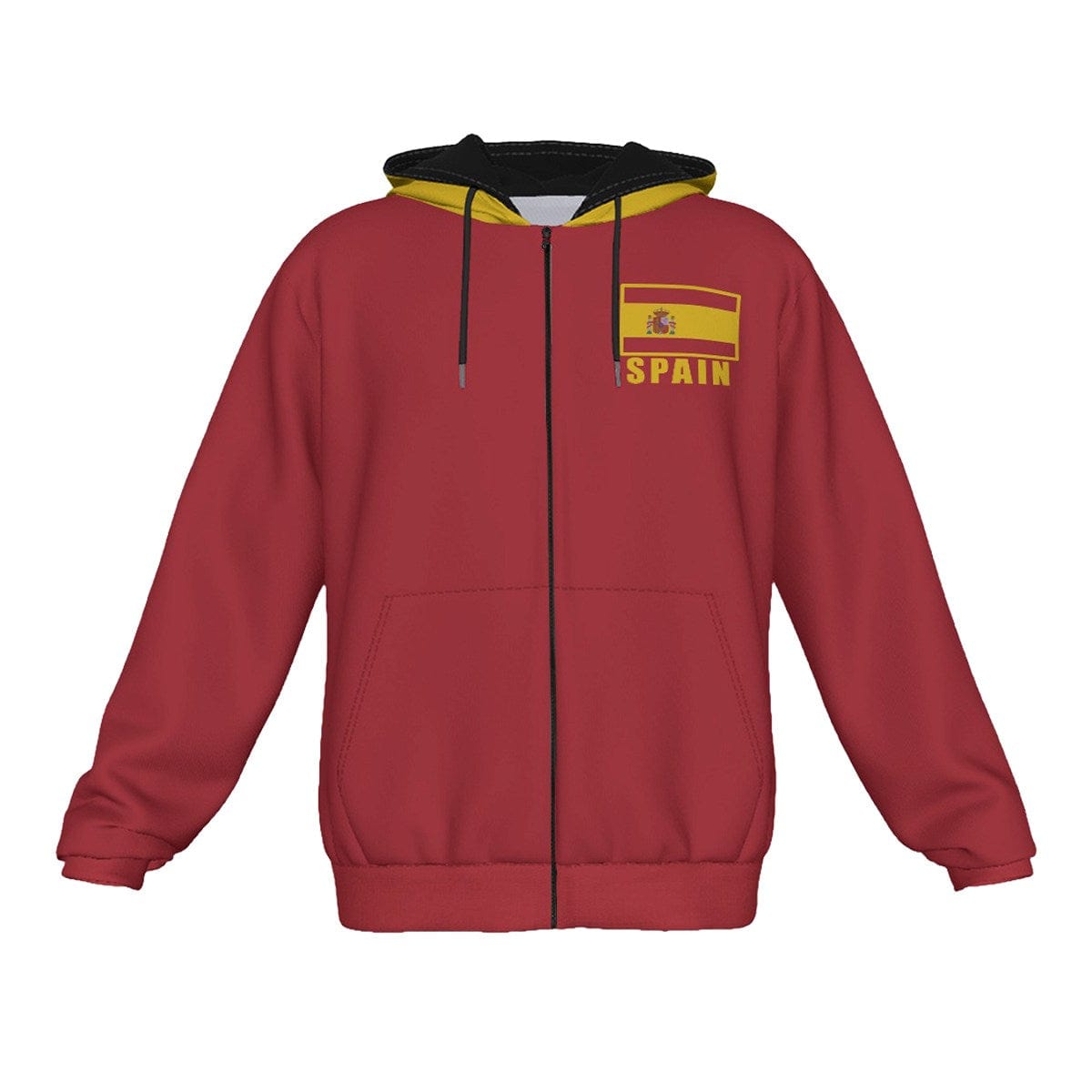 Spain Unisex Football Fan Zip Hoodie Front