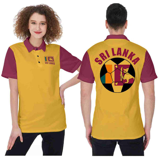 Sri Lanka Unisex Football Fan Polo Shirt Front and Back