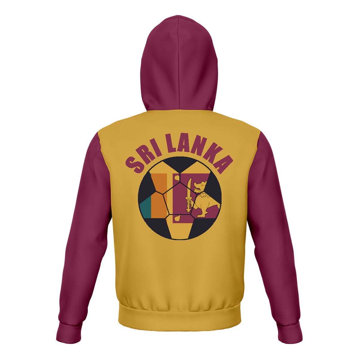 Sri Lanka Unisex Football Fan Pullover Hoodie Back with Hood Up