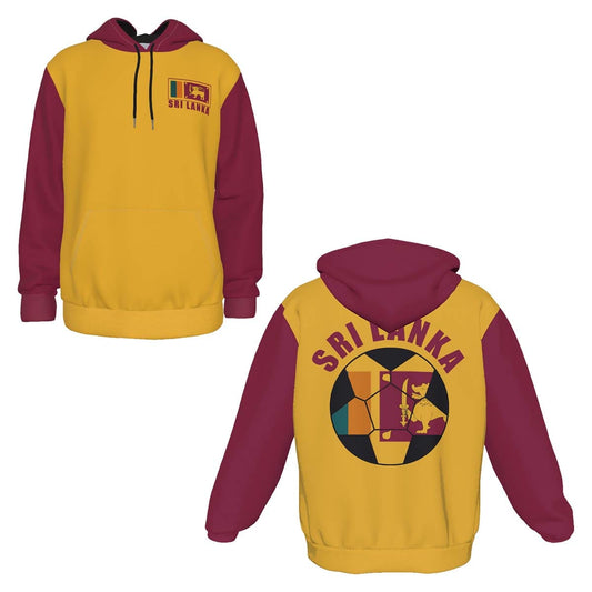 Sri Lanka Unisex Football Fan Pullover Hoodie Front and Back