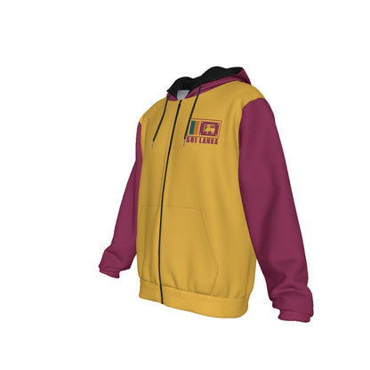 Sri Lanka Unisex Football Fan Zip Hoodie Front Left