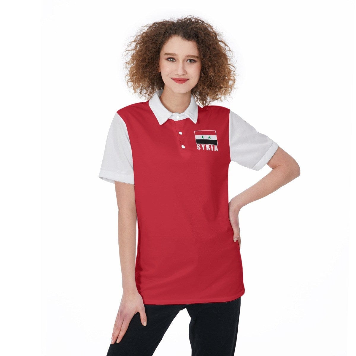 Syria Unisex Football Fan Polo Shirt Front