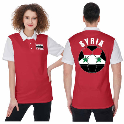 Syria Unisex Football Fan Polo Shirt Front and Back