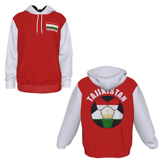 Tajikistan Unisex Football Fan Pullover Hoodie Front and Back