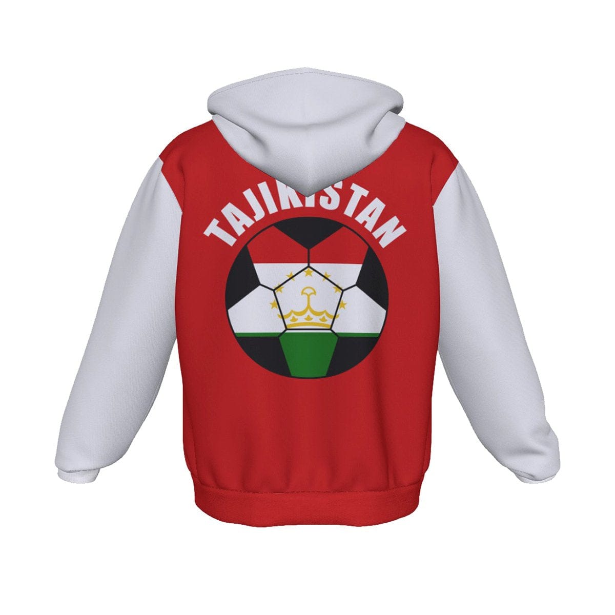 Tajikistan Unisex Football Fan Zip Hoodie Back