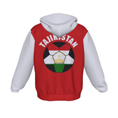 Tajikistan Unisex Football Fan Zip Hoodie Back