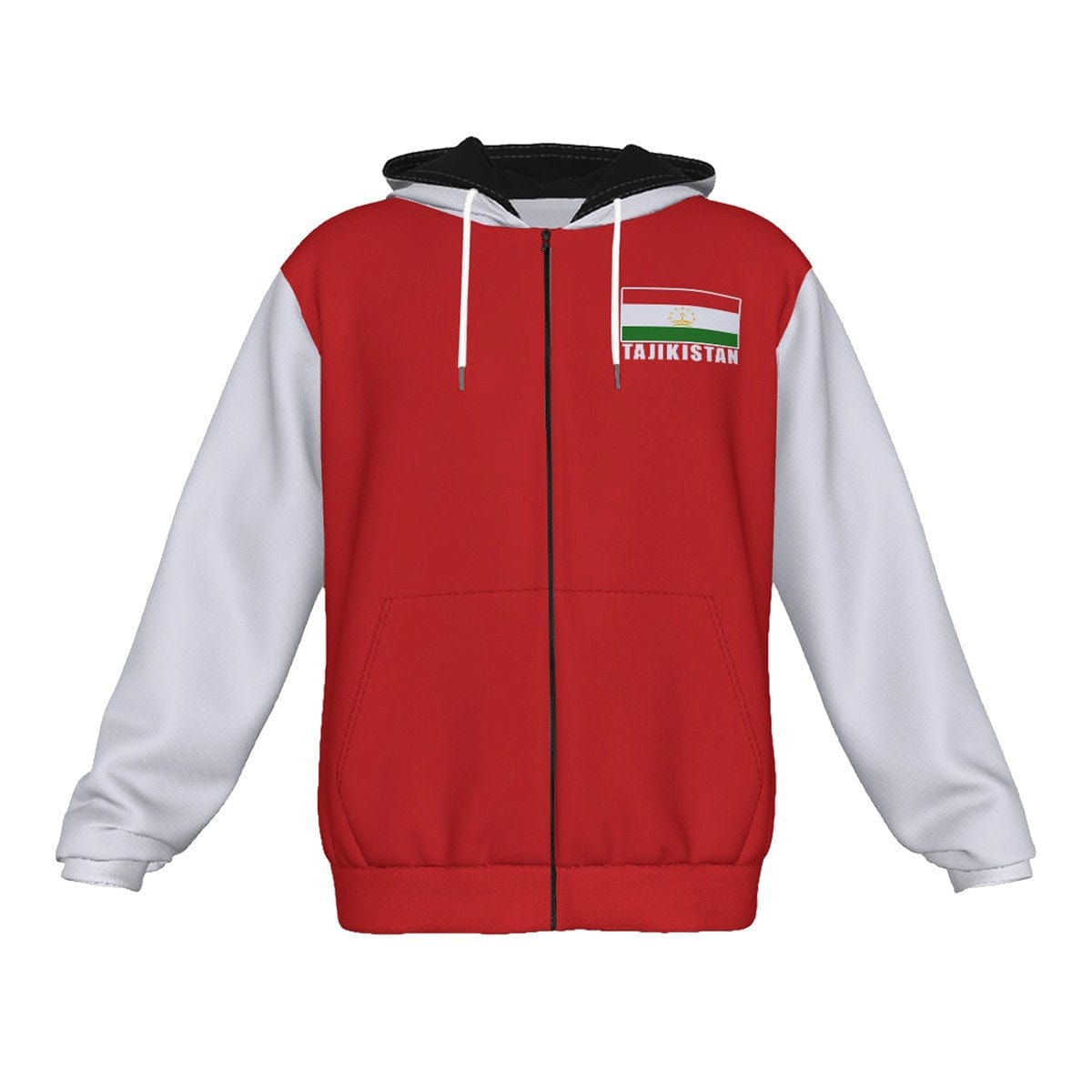 Tajikistan Unisex Football Fan Zip Hoodie Front