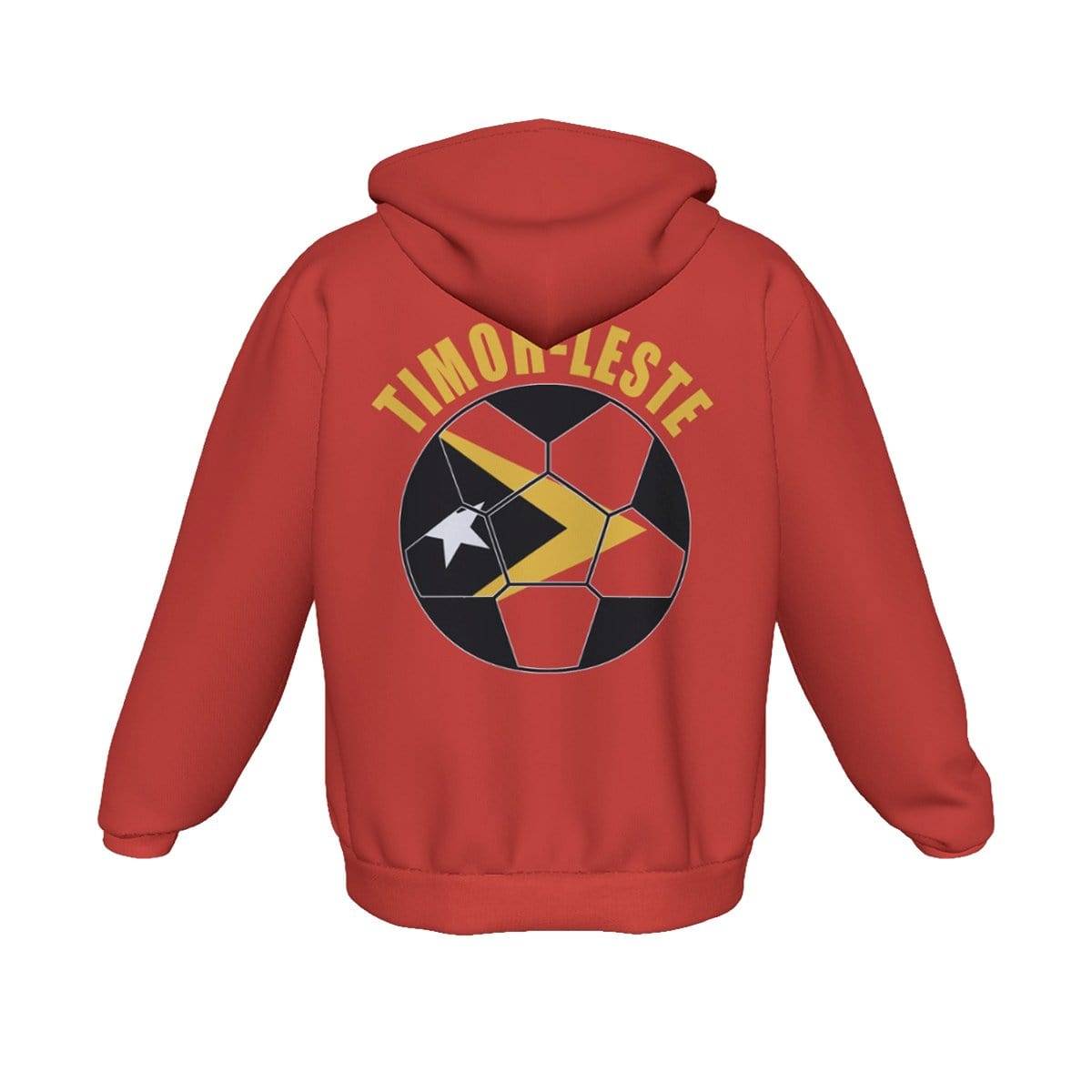 Timor-Leste (East Timor) Unisex Football Fan Zip Hoodie Back