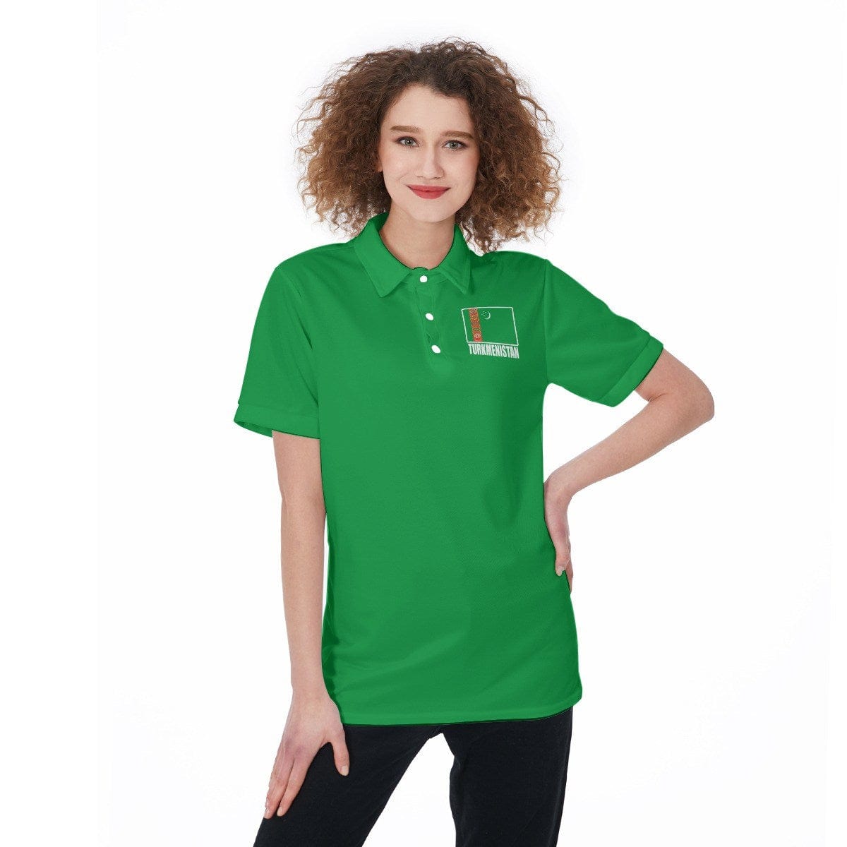 Turkmenistan Unisex Football Fan Polo Shirt Front