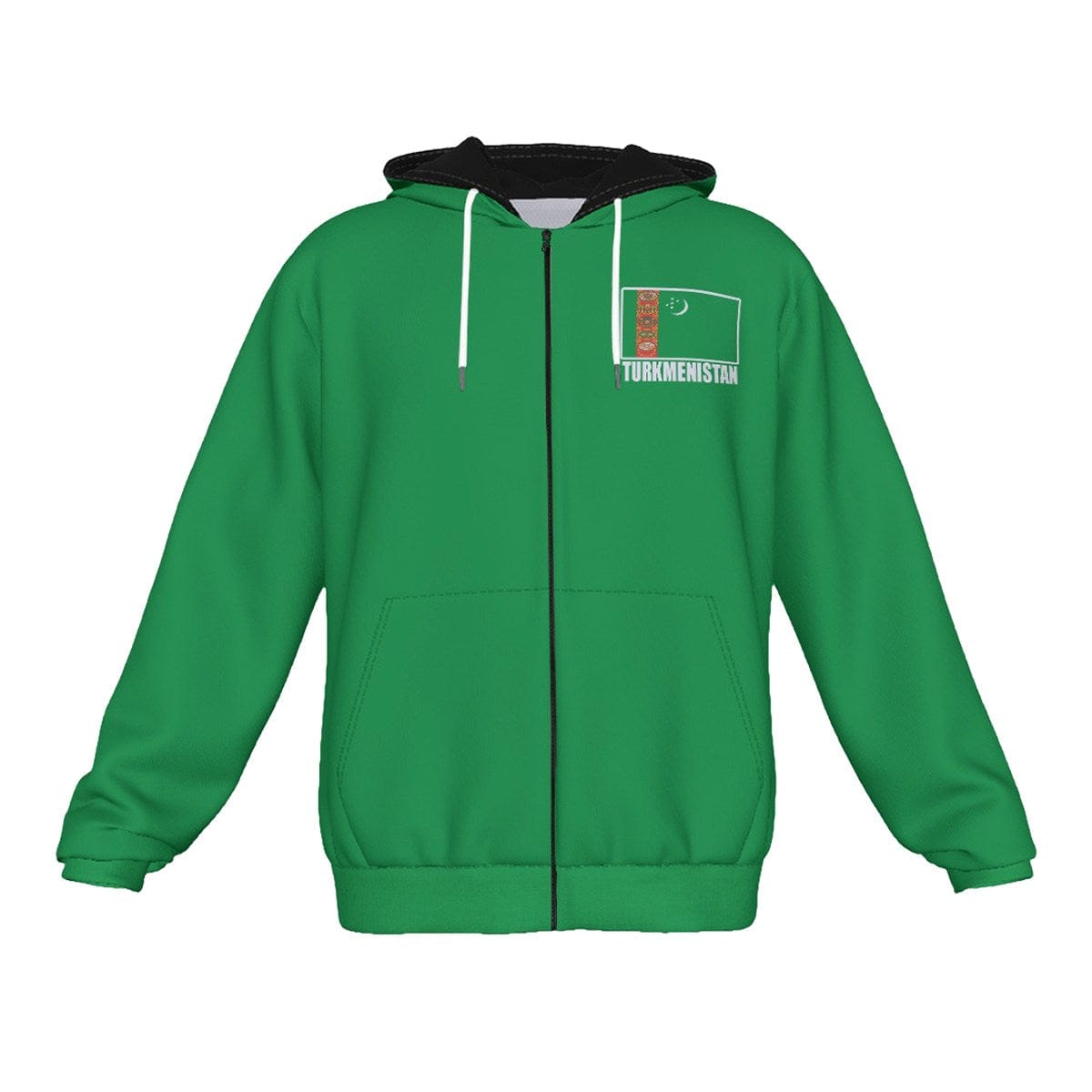 Turkmenistan Unisex Football Fan Zip Hoodie Front