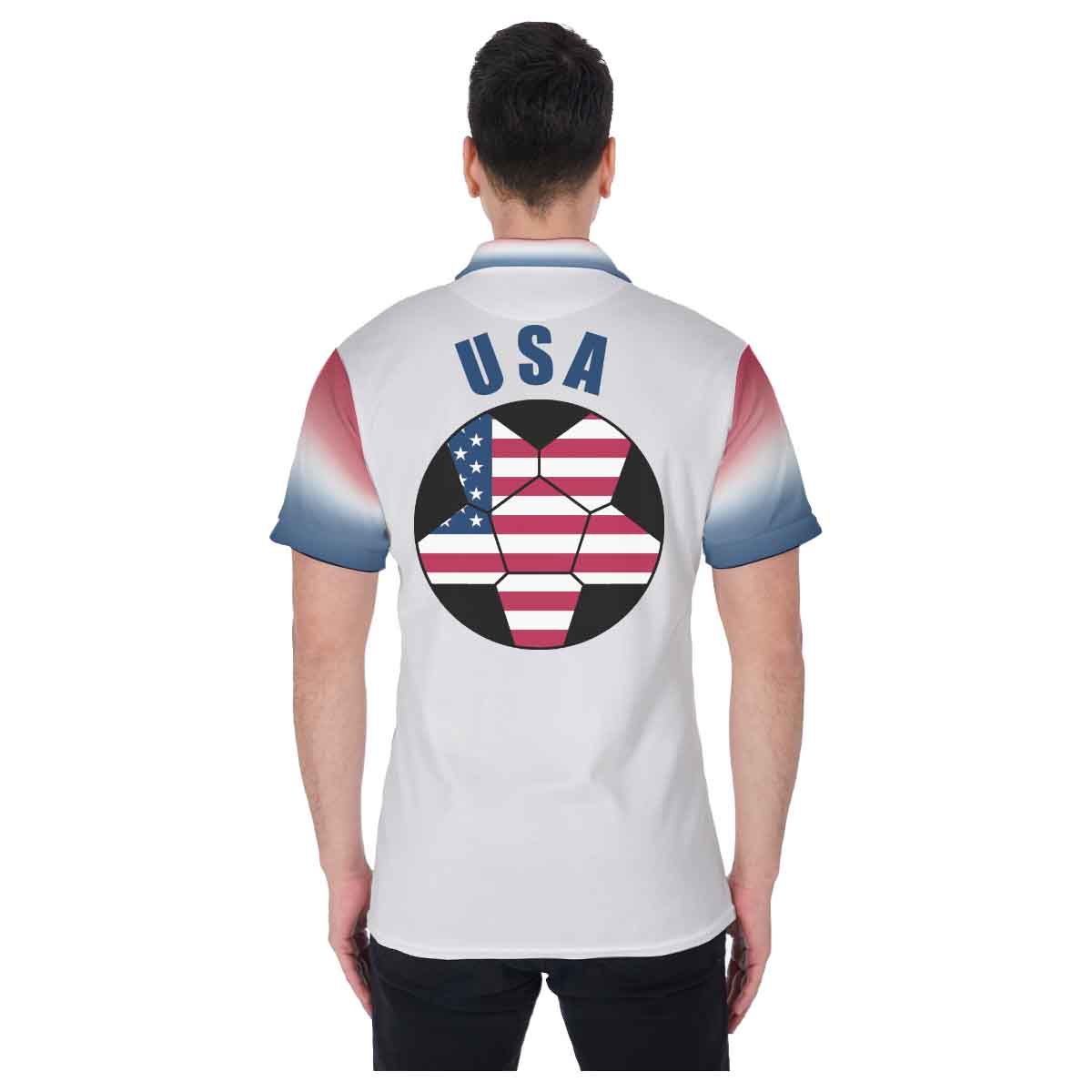 USA Unisex Football Fan Polo Shirt Back