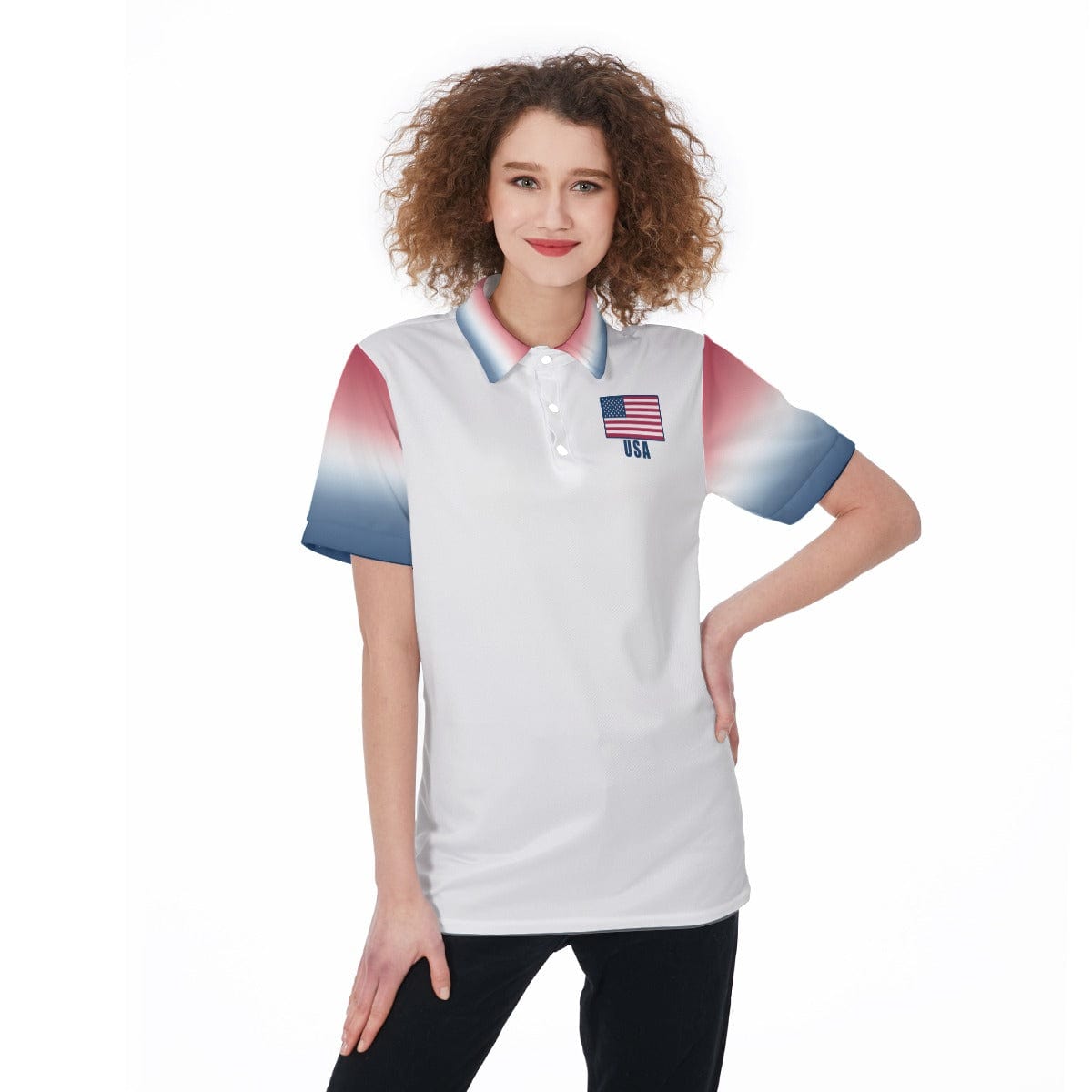 USA Unisex Football Fan Polo Shirt Front