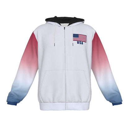 United States (USA) Unisex Football Supporters Fan Zip Hoodie