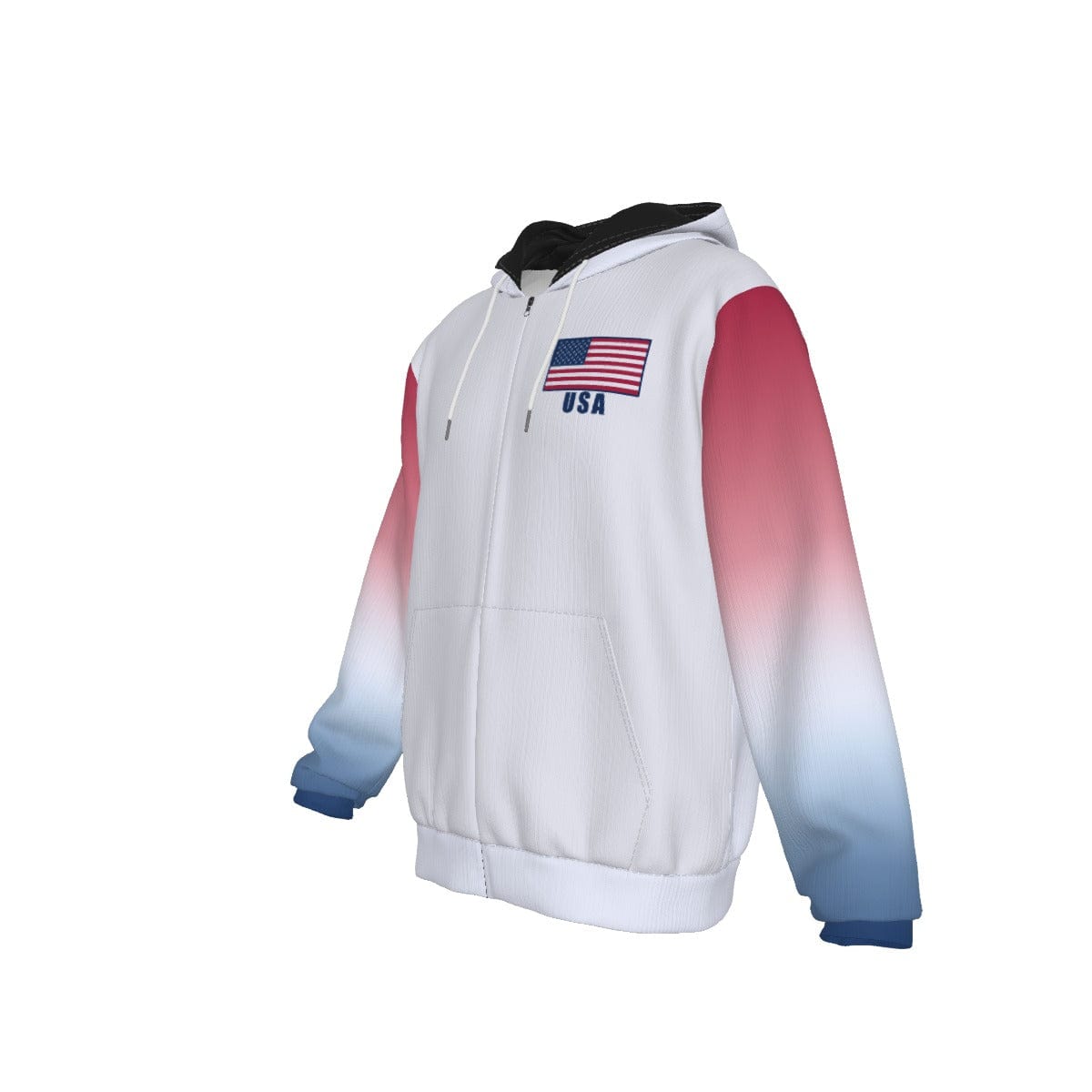 USA Unisex Football Fan Zip Hoodie Front Left