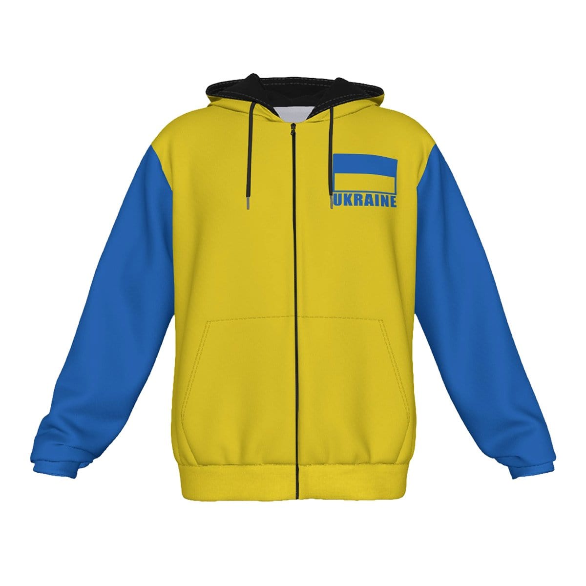 Ukraine Unisex Football Supporters Fan Zip Hoodie