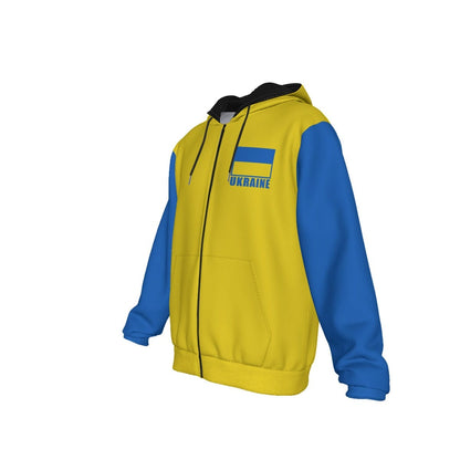 Ukraine Unisex Football Supporters Fan Zip Hoodie