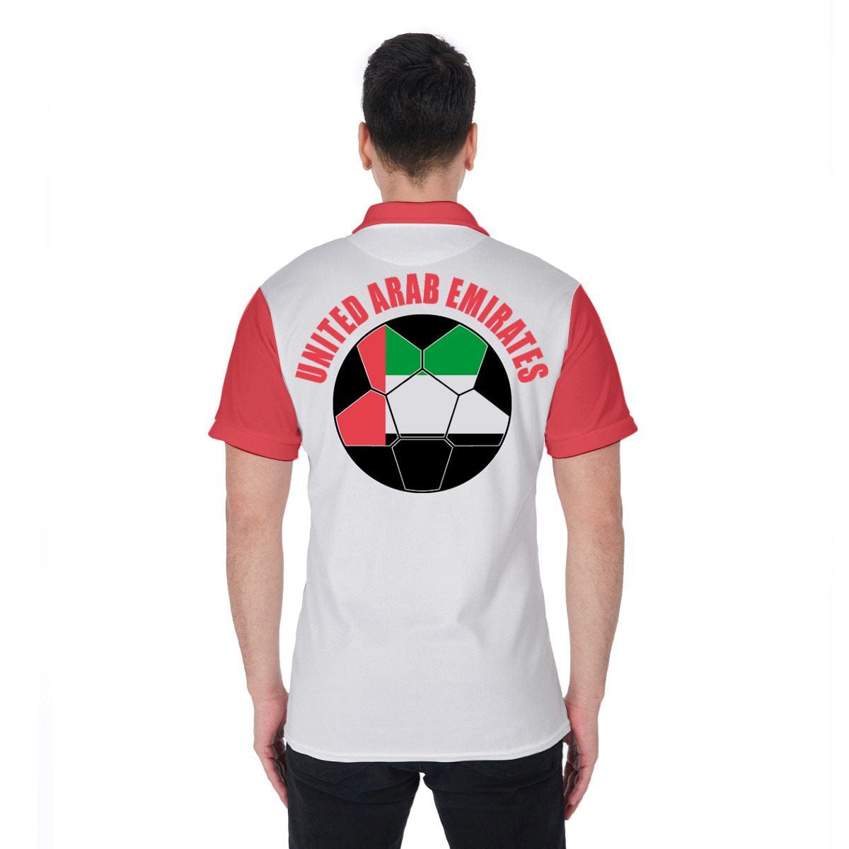 United Arab Emirates (UAE) Unisex Football Fan Polo Shirt Back