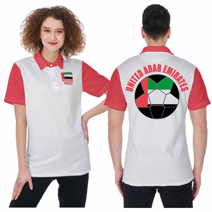 United Arab Emirates (UAE) Unisex Football Fan Polo Shirt Front and Back