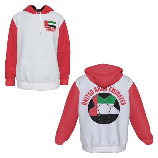 United Arab Emirates (UAE) Unisex Football Fan Pullover Hoodie Front and Back