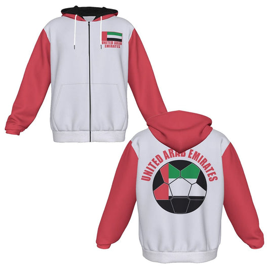 United Arab Emirates (UAE) Unisex Football Fan Zip Hoodie Front and Back