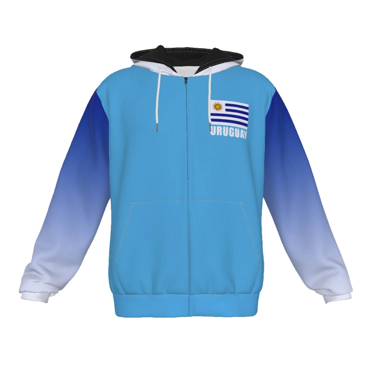 Uruguay Unisex Football Fan Zip Hoodie Front