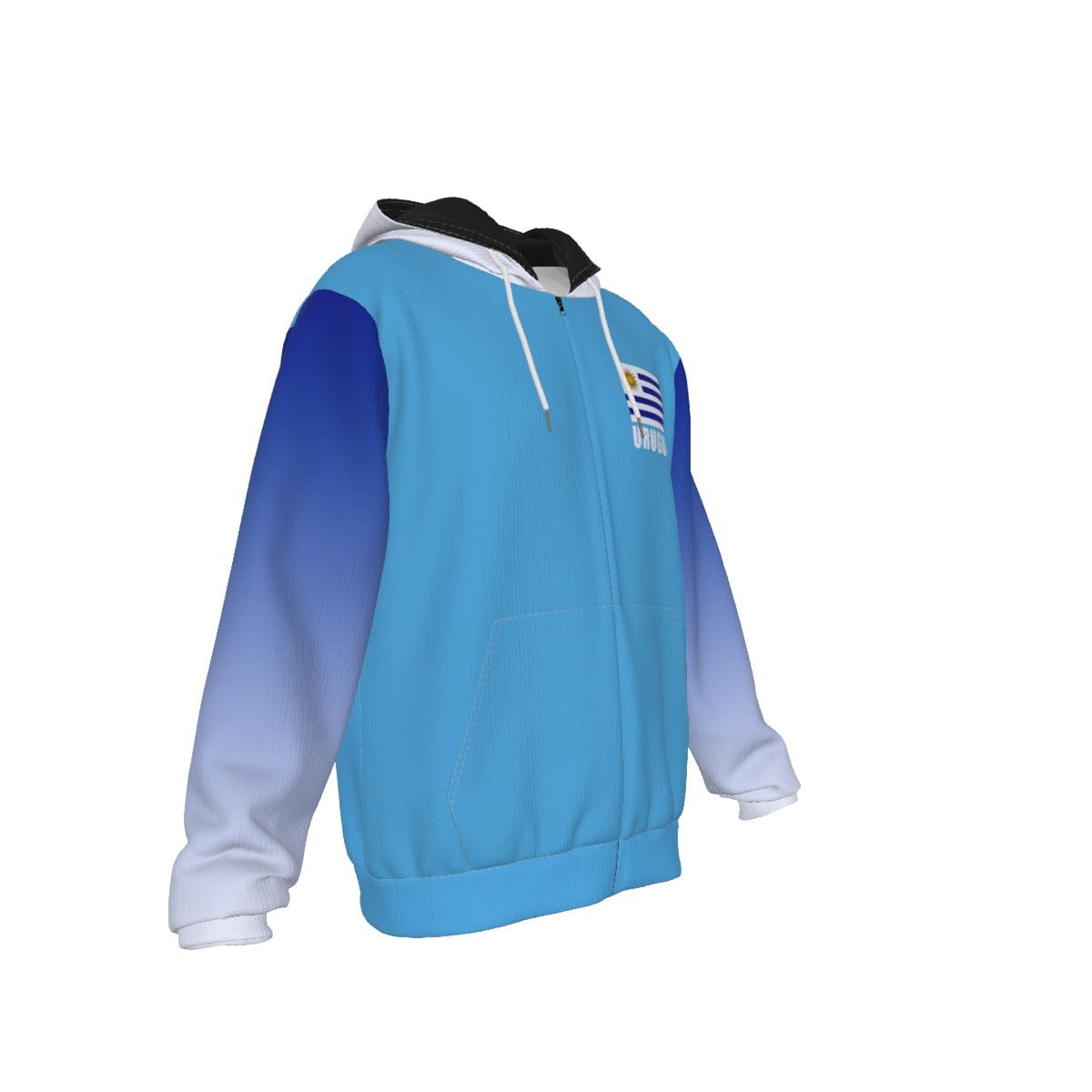 Uruguay Unisex Football Fan Zip Hoodie Front Right