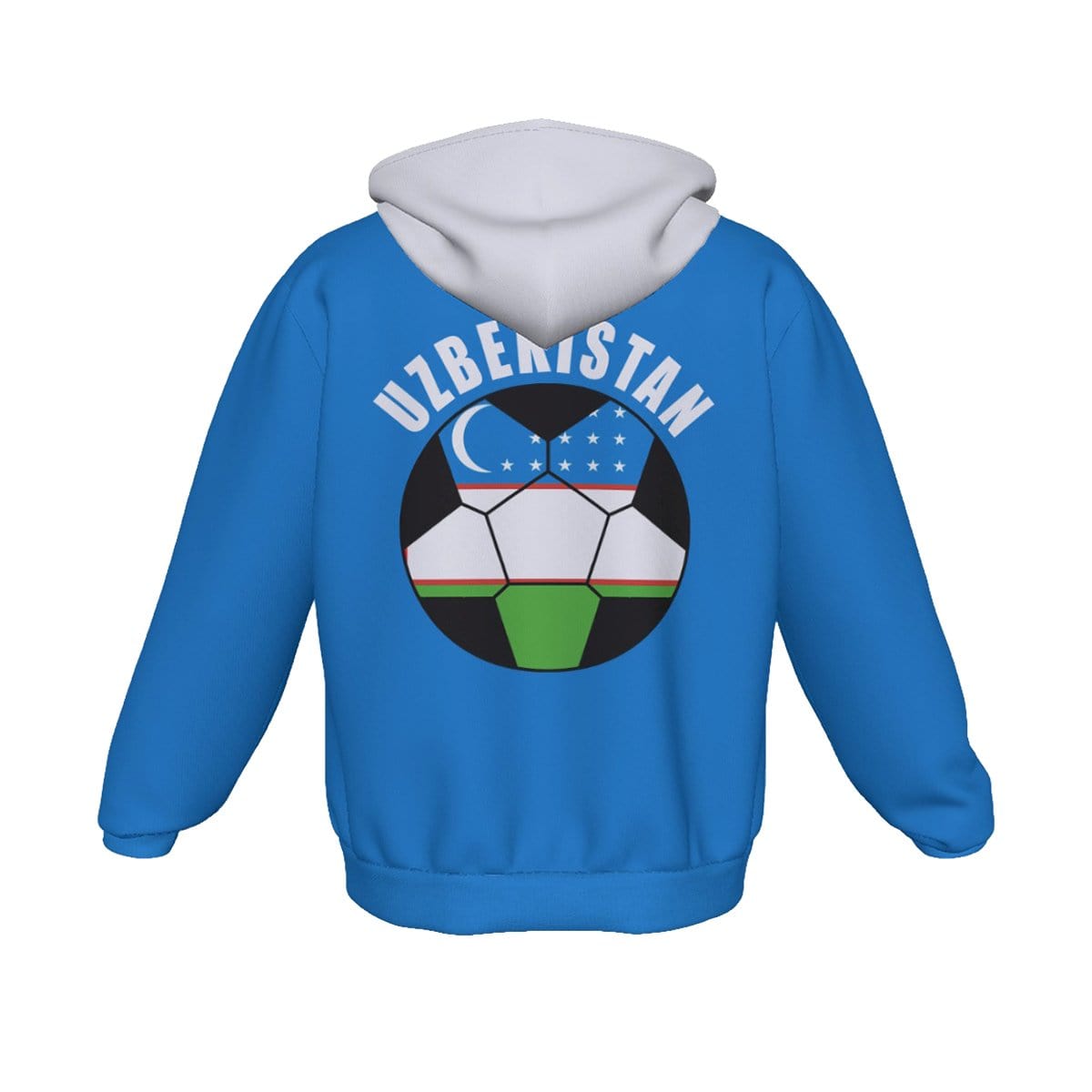 Uzbekistan Unisex Football Fan Zip Hoodie Back