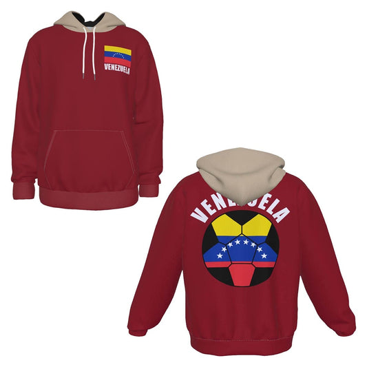 Venezuela Unisex Football Fan Pullover Hoodie Front and Back