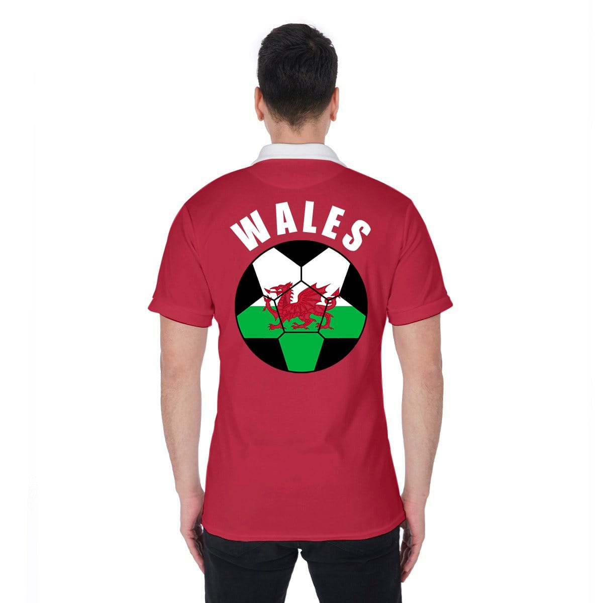 Wales Unisex Football Fan Polo Shirt Back