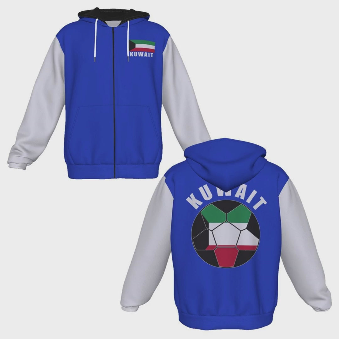 Kuwait Unisex Football Fan Zip Hoodie Video