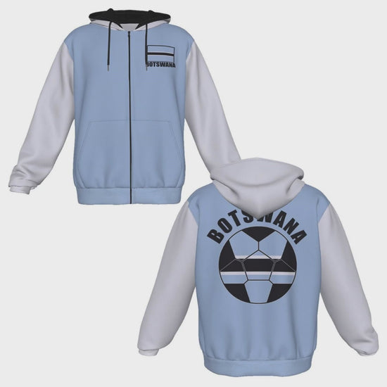 Botswana Unisex Football Fan Zip Hoodie Video